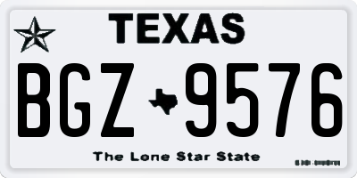 TX license plate BGZ9576