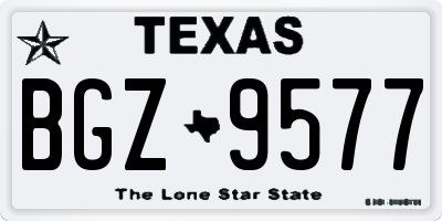 TX license plate BGZ9577