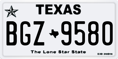 TX license plate BGZ9580