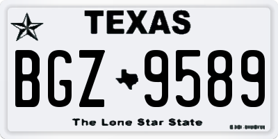 TX license plate BGZ9589