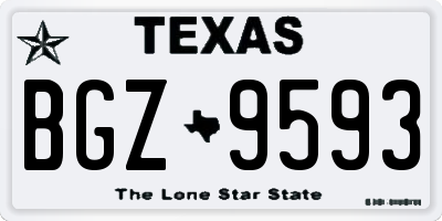 TX license plate BGZ9593