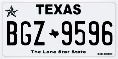 TX license plate BGZ9596
