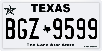 TX license plate BGZ9599