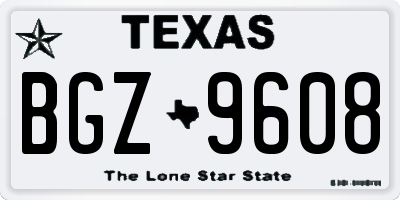 TX license plate BGZ9608