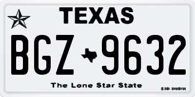 TX license plate BGZ9632