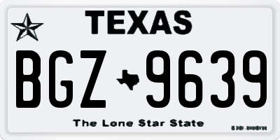 TX license plate BGZ9639