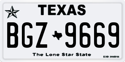 TX license plate BGZ9669