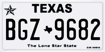 TX license plate BGZ9682