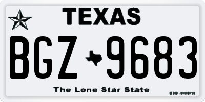TX license plate BGZ9683