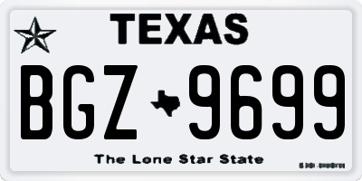 TX license plate BGZ9699