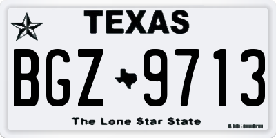 TX license plate BGZ9713
