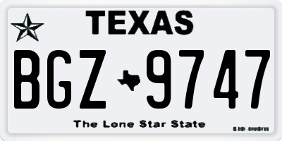 TX license plate BGZ9747