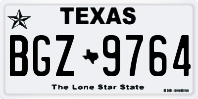 TX license plate BGZ9764