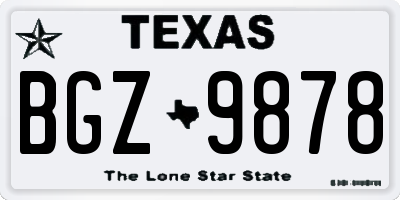 TX license plate BGZ9878