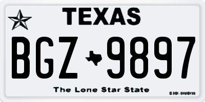 TX license plate BGZ9897