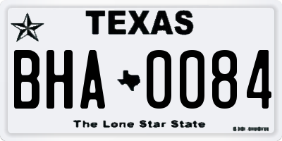 TX license plate BHA0084