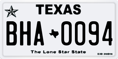 TX license plate BHA0094