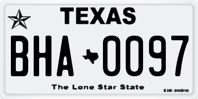TX license plate BHA0097