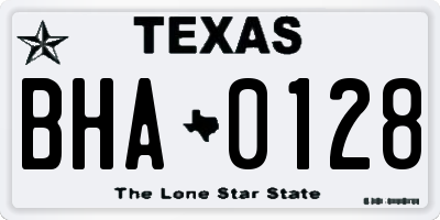 TX license plate BHA0128