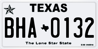 TX license plate BHA0132