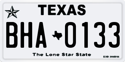 TX license plate BHA0133