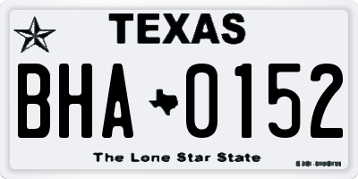 TX license plate BHA0152
