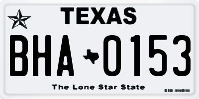 TX license plate BHA0153