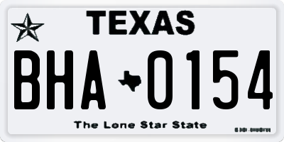 TX license plate BHA0154