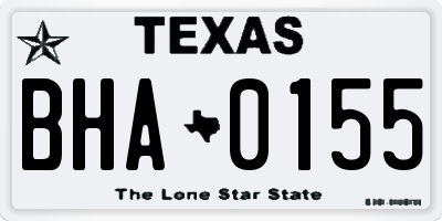 TX license plate BHA0155