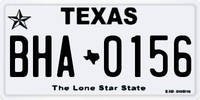 TX license plate BHA0156