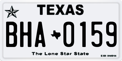 TX license plate BHA0159