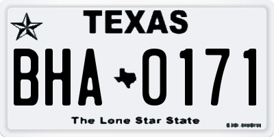 TX license plate BHA0171