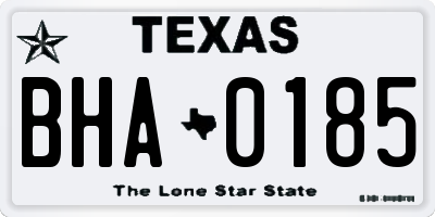 TX license plate BHA0185
