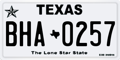 TX license plate BHA0257