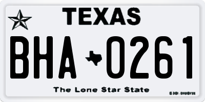 TX license plate BHA0261