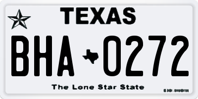 TX license plate BHA0272