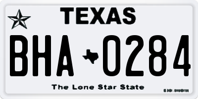 TX license plate BHA0284