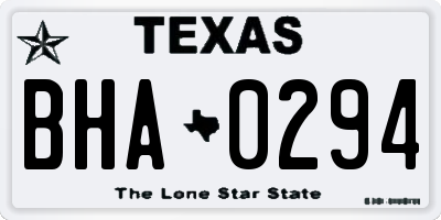 TX license plate BHA0294