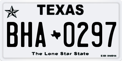 TX license plate BHA0297