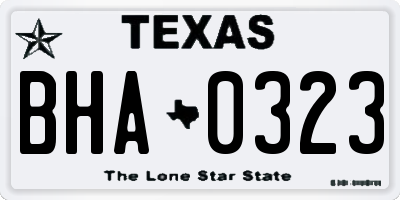 TX license plate BHA0323