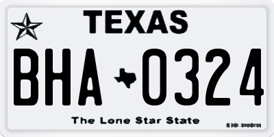 TX license plate BHA0324
