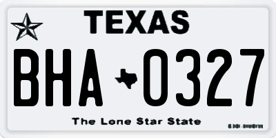 TX license plate BHA0327