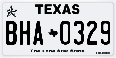 TX license plate BHA0329