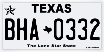 TX license plate BHA0332
