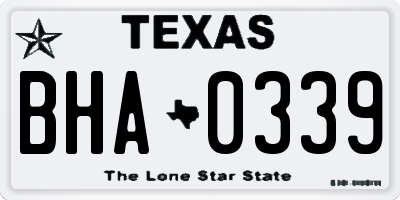 TX license plate BHA0339
