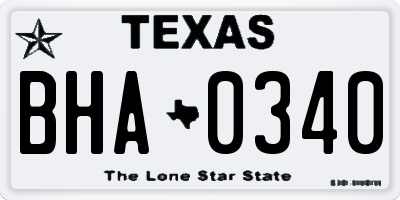 TX license plate BHA0340