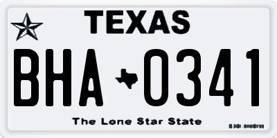 TX license plate BHA0341