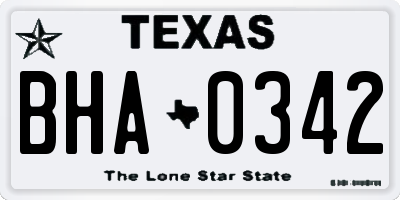 TX license plate BHA0342