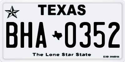 TX license plate BHA0352