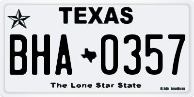 TX license plate BHA0357